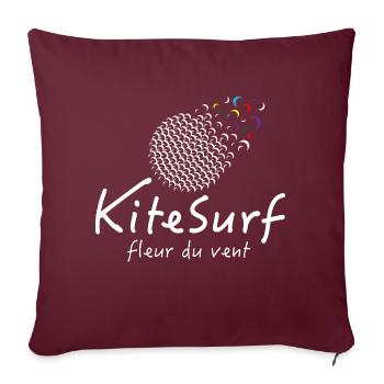 Kitesurf fleur du vent - Housse de coussin décorative 45 x 45 cm - bordeaux - Devant