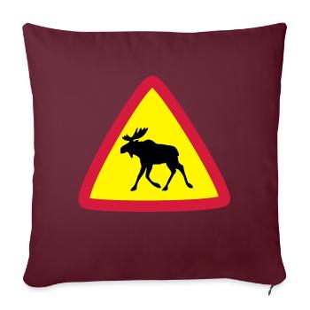 Elk warning 3clr - Housse de coussin décorative 45 x 45 cm - bordeaux - Devant