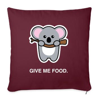 Bébé koala affamé sur l'arbre - idée cadeau - Housse de coussin décorative 45 x 45 cm - bordeaux - Devant