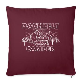Dachzelt Camper | Autodachzelt Zubehör Geschenk - Sofakissenbezug 45 x 45 cm - Burgunderrot - Vorne