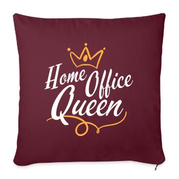 Team Home Office Queen - Travail à domicile vidéo numérique - Housse de coussin décorative 45 x 45 cm - bordeaux - Devant