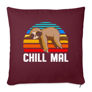 Chill mal Faultier - Sofakissenbezug 45 x 45 cm - Burgunderrot - Vorne