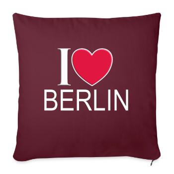 I love Berlin - Sofakissenbezug 45 x 45 cm - Burgunderrot - Vorne