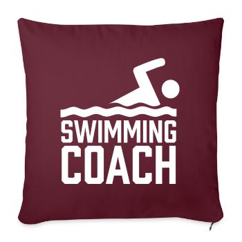 Entraîneur de natation Cours de natation Moniteur de natation - Housse de coussin décorative 45 x 45 cm - bordeaux - Devant
