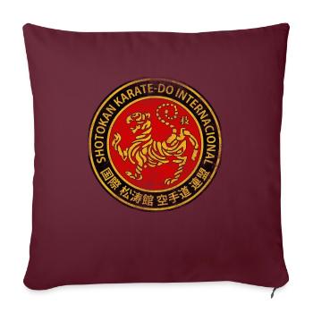 Karaté Shotokan Logo Arts Martiaux Gym MMA - Housse de coussin décorative 45 x 45 cm - bordeaux - Devant