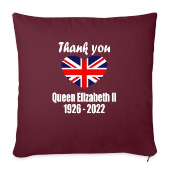 Merci Reine Elizabeth II - Housse de coussin décorative 45 x 45 cm - bordeaux - Devant
