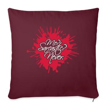 moi sarcastique ne cite jamais - Housse de coussin décorative 45 x 45 cm - bordeaux - Devant