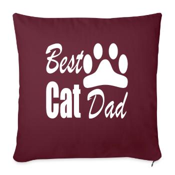 Meilleur père chat - Housse de coussin décorative 45 x 45 cm - bordeaux - Devant