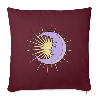 Sonne und Mond - Sofakissenbezug 45 x 45 cm - Burgunderrot - Vorne