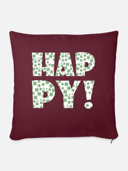 happy - Sofakissenbezug 45 x 45 cm - Burgunderrot