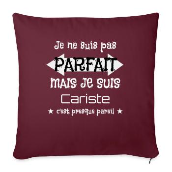 Cariste - Housse de coussin décorative 45 x 45 cm - bordeaux - Devant