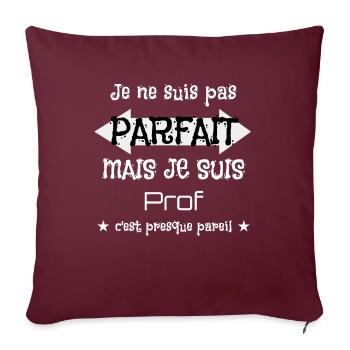 Prof - Housse de coussin décorative 45 x 45 cm - bordeaux - Devant