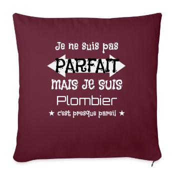 Plombier - Housse de coussin décorative 45 x 45 cm - bordeaux - Devant