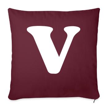Buchstabe v - Sofakissenbezug 45 x 45 cm - Burgunderrot - Vorne