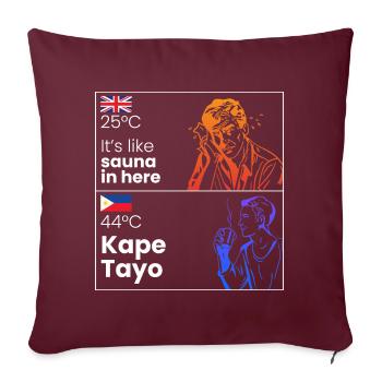 Kape Tayo Kaffeedesign für stolze Pinoys - Sofakissenbezug 45 x 45 cm - Burgunderrot - Vorne