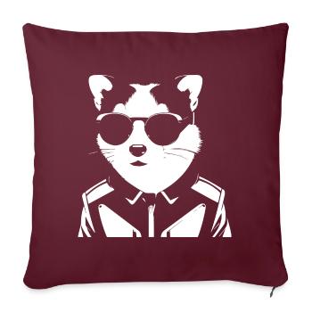 Furet portant des lunettes de soleil Cool Ferrets - Housse de coussin décorative 45 x 45 cm - bordeaux - Devant