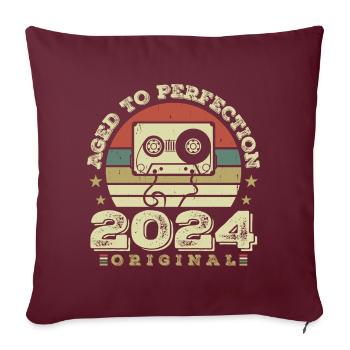 Idée Cadeau Anniversaire Vintage Original 2024 - Housse de coussin décorative 45 x 45 cm - bordeaux - Devant