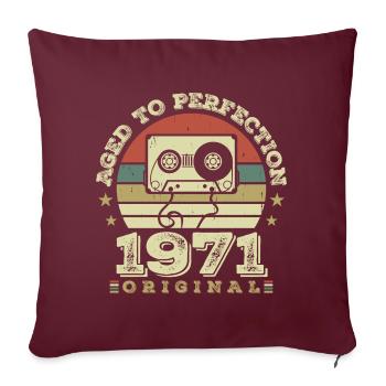 Original Vintage Jubiläums-Geschenkidee 1971 - Sofakissenbezug 45 x 45 cm - Burgunderrot - Vorne