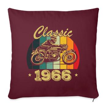 Klassisches Vintage-Geburtstagsgeschenk aus dem Jahr 1966 - Sofakissenbezug 45 x 45 cm - Burgunderrot - Vorne