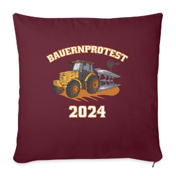 BAUERNPROTEST 2024 Landwirt Bauern Demo - Sofakissenbezug 45 x 45 cm - Burgunderrot - Vorne