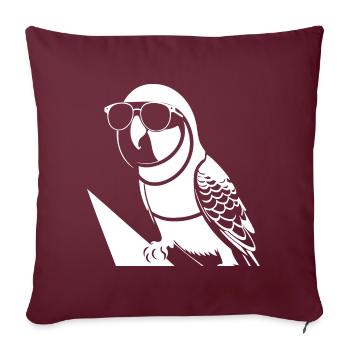 Drôle d’oiseau portant des lunettes de soleil Cool Bourke’s Parak - Housse de coussin décorative 45 x 45 cm - bordeaux - Devant