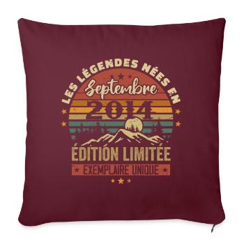 Rétro 2014 - Les légendes nées en Septembre 2014 - Housse de coussin décorative 45 x 45 cm - bordeaux - Devant