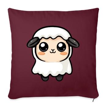 Mouton Halloween Bande dessinée Fantôme - Housse de coussin décorative 45 x 45 cm - bordeaux - Devant