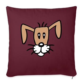 Visage de chien Petit chiot heureux Animal de compagnie - Housse de coussin décorative 45 x 45 cm - bordeaux - Devant