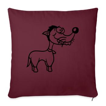 Dog Stands Stupid Guy Funny Stupid Crazy Funny - Sofa pillowcase 17,3'' x 17,3'' (45 x 45 cm) - burgundy - Front