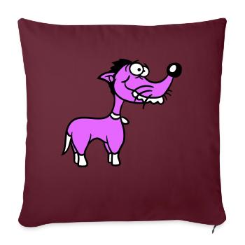Dog Stands Stupid Guy Funny Stupid Crazy Funny - Sofa pillowcase 17,3'' x 17,3'' (45 x 45 cm) - burgundy - Front