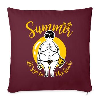 Été - Housse de coussin décorative 45 x 45 cm - bordeaux - Devant