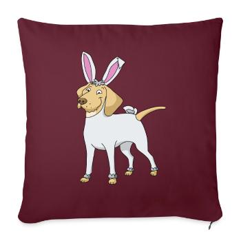 Labrador Golden Retriever als Osterhase Ostern - Sofakissenbezug 45 x 45 cm - Burgunderrot - Vorne