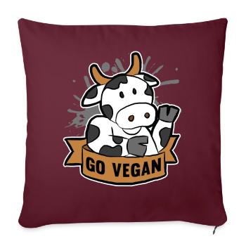 Go Vegan - Sofakissenbezug 45 x 45 cm - Burgunderrot - Vorne