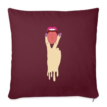 Lesbian Tongue Lgbt Pride Support Gay Love T-shirt - Housse de coussin décorative 45 x 45 cm - bordeaux - Devant