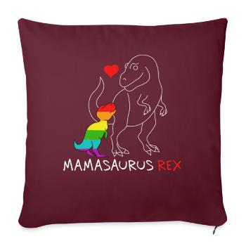 Mamasaurus Rex | Mutter | Neue Mama Regenbogen queer - Sofakissenbezug 45 x 45 cm - Burgunderrot - Vorne
