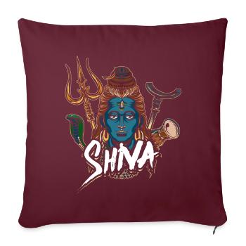 Don de divinité hindouisme Shiva - Housse de coussin décorative 45 x 45 cm - bordeaux - Devant