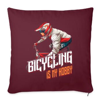 Vélo VTT VTT VTT - Housse de coussin décorative 45 x 45 cm - bordeaux - Devant