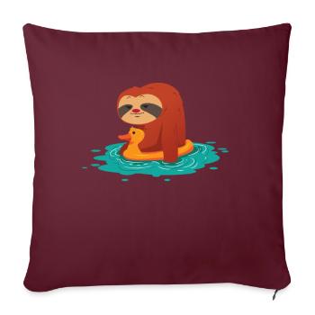 conception de l'été drôle de la fête de la piscine paresseux - Housse de coussin décorative 45 x 45 cm - bordeaux - Devant
