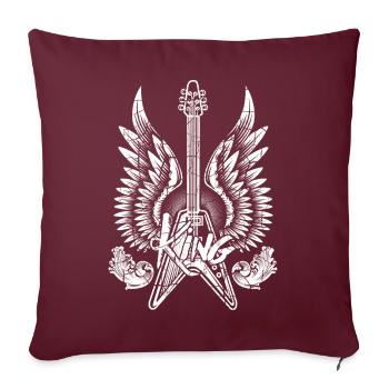 Guitare électrique avec guitariste de piano à queue - Housse de coussin décorative 45 x 45 cm - bordeaux - Devant