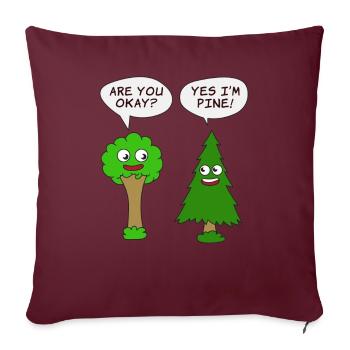 Belle conception de T-shirt d'arbre de nature êtes-vous d'accord? - Housse de coussin décorative 45 x 45 cm - bordeaux - Devant