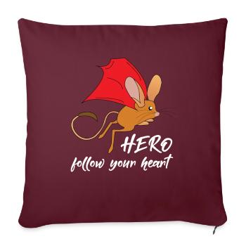 Héros de conception de t-shirt Jerboa mignon, intelligent et drôle - Housse de coussin décorative 45 x 45 cm - bordeaux - Devant