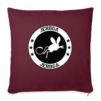 Logo de conception de t-shirt Jerboa mignon, intelligent et drôle - Housse de coussin décorative 45 x 45 cm - bordeaux - Devant
