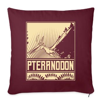 Pteranodon ptérodactyle volant dino dinosaure - Housse de coussin décorative 45 x 45 cm - bordeaux - Devant