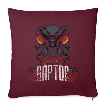 Velociraptor Dinosaure moderne - Housse de coussin décorative 45 x 45 cm - bordeaux - Devant