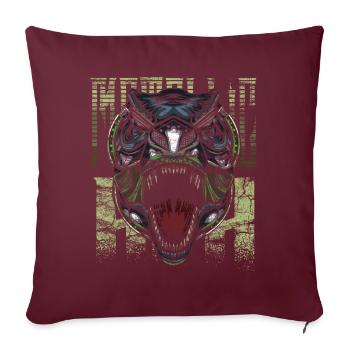Cyborg Tyrannosaurus Rex Scifi - Housse de coussin décorative 45 x 45 cm - bordeaux - Devant