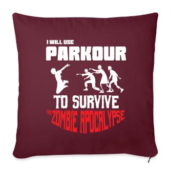 Impressionnant et cool Parkour Tshirt Design Parkour à - Housse de coussin décorative 45 x 45 cm - bordeaux - Devant