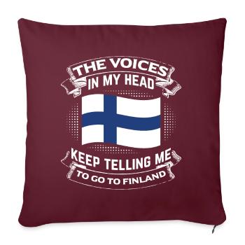 Go to Finland - Helsinki Museums Ski Areas Gift - Housse de coussin décorative 45 x 45 cm - bordeaux - Devant