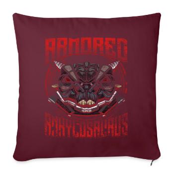 Robot Dino - Housse de coussin décorative 45 x 45 cm - bordeaux - Devant