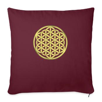 Fleur de vie / Fleur de vie / Fleur de vie - Housse de coussin décorative 45 x 45 cm - bordeaux - Devant
