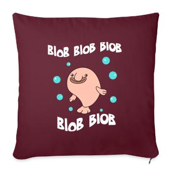 Blobfish drôle parfait pour les amateurs de poisson blob blob - Housse de coussin décorative 45 x 45 cm - bordeaux - Devant